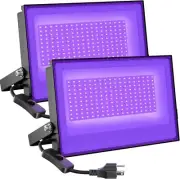 2 Pack 100W LED Black Light, Blacklight Flood Light with Plug, IP66 Waterproo