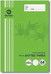 Olympic, A4 Exercise Book, 64 pages, 9mm Dotted Thirds with Red Margin
