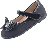 [EIGHT KM] Toddler Girls Dress Shoes Mary Jane Princess Wedding Ballet Flats Shoes EKM7063 Sparkly Glitter Butterfly