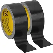 uxcell 1.6"x0.01" Bookbinding Tape, 22 Yard Total 2 Roll Cloth Bookbinding Repair Tape Book Binding Tape Self Adhesive for Repairing Old Books, Black