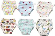 CHILDWEET Diaper Pants for Toddlers 6pcs Baby Training Pants Washable Breathable Incontinence Underwear Size S for Boys/Girls