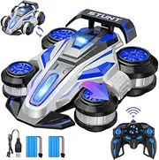 B-Qtech Stunt Car 4WD High Speed Off Road RC Stunt Car with Lights, All Terrain Remote Control Cars 360° Standing Flips Rotation,Rechargeable Toy Cars Boy Girls's Gift