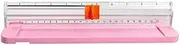 Paper Cutter Trimmer, 1PC Mini Paper Cutter A5 Portable Paper Trimmer Scrapbooking Tool with Finger Protection and Slide Ruler/Pink