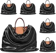 Ersmak 6 Pack Dust Bags for Handbags - Black Silk Dust Cover Bag for Purses Shoes - Satin Drawstring Dustproof Bags for Travel Storage - 19.7 x 15.7 In