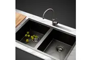 Cefito Kitchen Sink 77X45CM Stainless Steel Basin Double Bowl Black