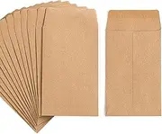 100 Pack Small Coin Envelopes Self-Adhesive Kraft Paper Seed Envelopes Mini Parts Small Items Stamps Storage Packets Envelopes for Garden, Office or Wedding Gift(2.25"×3.5") (100)