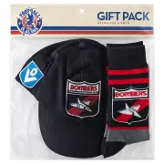 Essendon Bombers AFL FC2169 W22 Adults Retro Logo Cap & Socks Pack One Size New