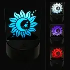 Celestial Sun Moon and Stars 3D Illusion LED Night Light Sign Lamp