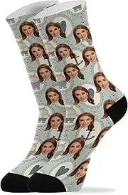 [Caihoyu] Custom Face Crew Socks Men Women Personalized Novelty Crazy Crew Dress Socks for Boys Girls Casual Running Novelty Gifts