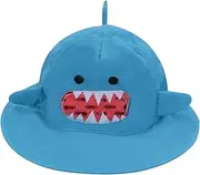 [COMPUKAS] Cartoon Sun Hat Blue Shark 52cm for 3-4 Years Old Boys and Girls Outdoor Cap Sun Blocking Hat Uv Protection