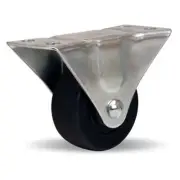 Hamilton Leader Rigid Caster, 2.5-inch Ebonite Solid Rubber Wheel, 175 lbs Load