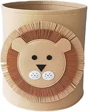 Felt Round Storage Basket Large Laundry Organizer with Cartoon Head Kids Toy Box Home Accessories