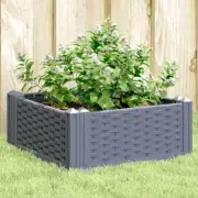 Garden Planter with Pegs Blue Grey Square PP 42.5cm Durable Outdoor Container