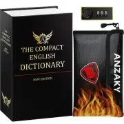 Dictionary Diversion Book Safe with Combination Lock and Fireproof Money Bag,...