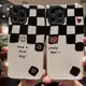 棋盤黑白格適用iphone11手機殼蘋果13硅膠套14plus軟殼12pro max情侶x/xs男女款xr日韓7p笑臉小熊8plus卡通潮