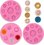 DUBENS Set of 3 Silicone Button Moulds Cake Mould DIY Fondant Chocolate Cookie Ice Silicone Mould Candy Mould Cake Baking Cake Decorating Tools