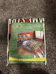 Sesame Street ABC 123 4pc Toddler Bedding Set - Fire Dept ***RARE***NIB***