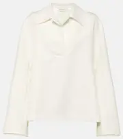 [Dries Van Noten] Dries Van Noten Linen and cotton-blend top AU 10 white