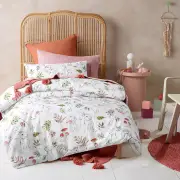 Happy Kids Story Time White Cotton Digital Printed Quilt Cover Set Single