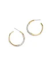 Alexis Bittar Two Tone Pave Hoop Earrings