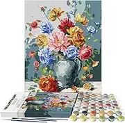 OSIMIG Paint by Numbers Kits, DIY Digital Canvas Acrylic Painting Adults, Paint by Numbers for Adults, Digital Painting, Paint by Number, Home Decorations, 40 x 50cm, Flower Pattern