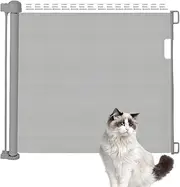 Dog Gate for Stairs,Retractable Mesh Safety Gate | No-Drill, Child-Proof, Extra-Wide Safety Door for Pet Containment Deck/Porch Security