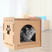 Corrugated Cardboard Cat Pet Scratcher Reversible Panels house Bed