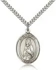 Saint Alice Medal For Men - .925 Sterling Silver Necklace On 24 Chain - 30 D...