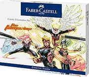 Faber-Castell Creative Pitt Artist Brush Pens, Comic Illustration Set – Pack of 15, (54-167195)