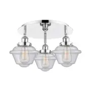Innovations Lighting 916-3C-8-19 Oxford Flush Oxford 3 Light 19"W - Chrome