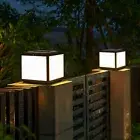 LED Solar Light Outdoor Post Light Garden Pillar Lamp Home Black Pillar Lighting