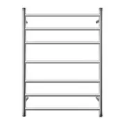 Stainless Steel Round Electric Heated Towel Rail Warmer Heater Rails Rack Wall Mounted Chrome 7 Bar