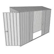 Build-a-Shed 0.8 x 3 x 2m Single Hinged Door Shed with Double Sliding Side Doors - Zinc
