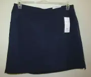 Charter Club Womens Pull On Tennis Skirt Skort Large Intrepid Blue Navy NWT Core
