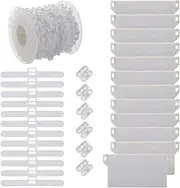 LIFKOME 1 Set Weights Curtain Vertical Accessories Replacement White Er Shade Shades Connector Chain Hangers Spares Roman for with Blind Bottom Plastic Window Cord Clips Hanger Beaded Re