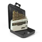 13pcs Left Handed Drill Bit Set M2 HSS with Titanium Nitride Coating (1/16" - 1/4")