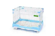 YES4PETS Large Blue Pet Dog Cage Cat Rabbit Crate Kennel With Potty Pad And Wheel