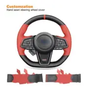 Hand sewn DIY Leather Carbon Fiber Steering Wheel Wrap for Subaru WRX 2022-2023