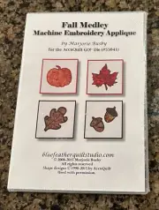 FALL MEDLEY Machine Embroidery Applique CD for use with AccuQuilt GO! Die 55041