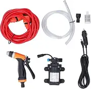Zohisin Portable Washer Pump Set 21.0×15.0×14.0 12v Portable high Pressure Washer 160psi Washer Pump kit with 2 Hose for car Portable 12v Pressure Washer