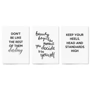 Set of Fashion Quote Girls Bedroom Wall Art