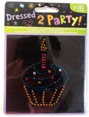 DRESSED 2 PARTY! Iron-On Rhinestones & Studs - CUPCAKE - 1 pc
