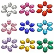 100 Flatback Acrylic Oval Sewing Rhinestone Button Beads 13X18mm Pick Your Color