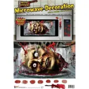 Bloody Microwave ZOMBIE HEAD Sticker Cling Cannibal Horror Prop Decoration-SMALL