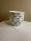 NEW Blue and White Checkered Melamine 4.5" Snack Bowls Set of 4