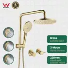 WELS Shower Head Set Twin Shower Heads 2 in 1 System Brushed Gold and Shower Tap