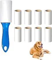 EZONEDEAL Lint Rollers, Pet Dog Cat Hair Remover Clothes Car Dust Cleaning, Pet Lint Sticky Lint Remover for Clothes Furniture, Easy Peel Sticky Hair Clean Roller 1 Handle with 8 Refills