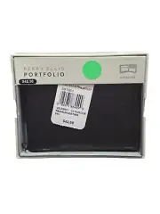 Perry Ellis Portfolio Men's Leather Gramercy Passcase Bifold Brown Wallet New