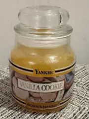 Yankee Candle Black Band Label VANILLA COOKIE 3.7 oz Small Jar Housewarmer NEW