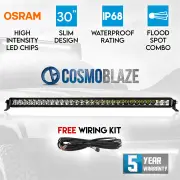 Cosmoblaze 30" LED Light Bar Driving 1 Row Flood Spot Combo Beam 4x4 Truck